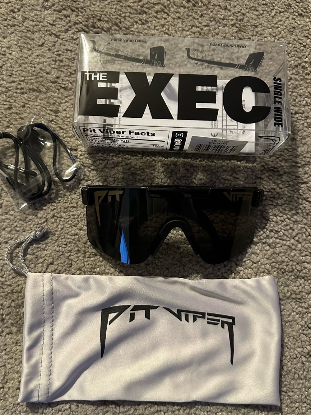 Pit Viper The Exec Single Wide Black & Smoke Polarized